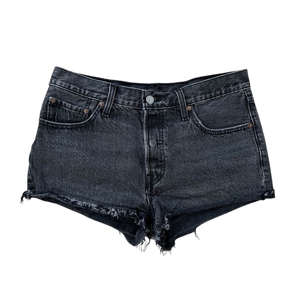 Levi's Pants - Levi's 501 Button-Fly Black Jean Shorts Cut-Off Size 29